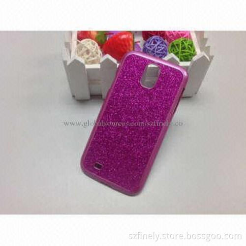 Glitter PC Cases for Samsung S4, Sticker Glitter Sheet on Surface Groove, Shiny and Fashionable